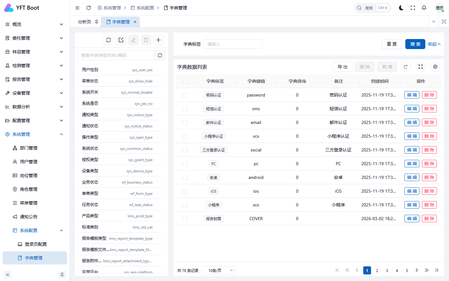 字典管理